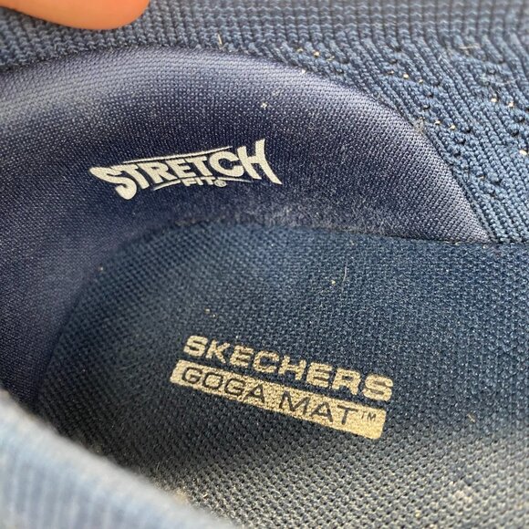 Skechers GOGA MAT  Lite Vegan Washable Knit Skimmers Glimmer Navy Sneaker 8.5‎ - Picture 6 of 16